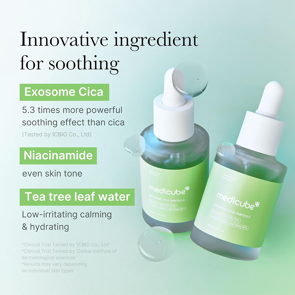 سرم اگزوزوم سیکا مدی کیوب تسکین دهنده قوی پوست Medicube Exosome Cica Ampoule