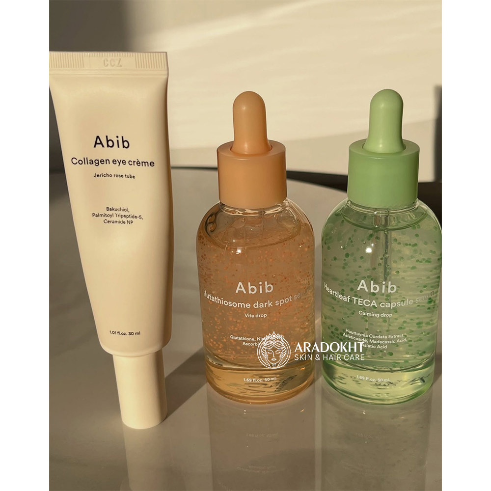 سرم کپسولی هارتلیف TECA ابیب تسکین دهنده و روشن کننده پوست Abib Heartleaf TECA capsule serum Calming drop