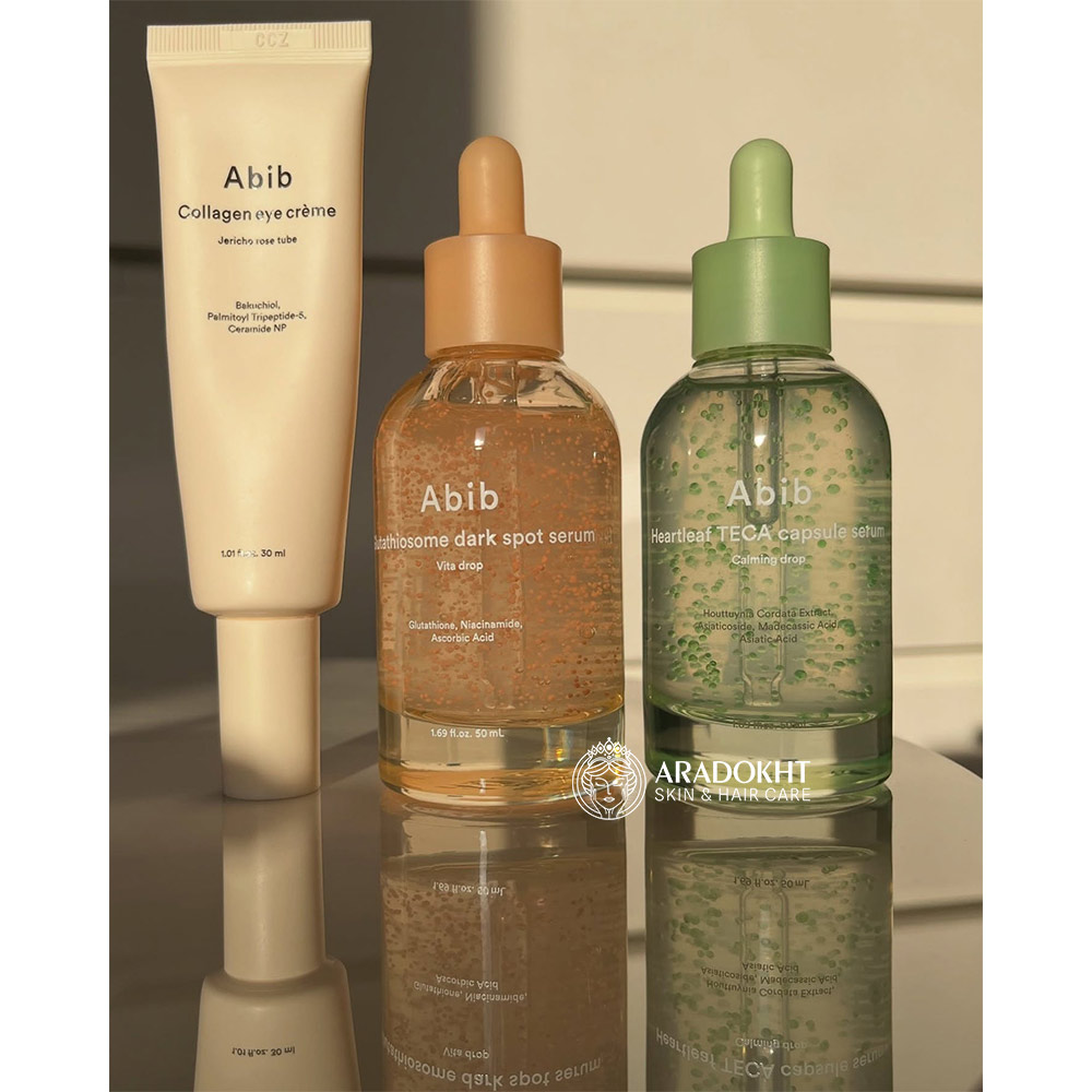 سرم کپسولی هارتلیف TECA ابیب تسکین دهنده و روشن کننده پوست Abib Heartleaf TECA capsule serum Calming drop