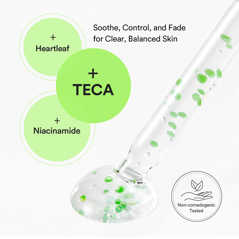 سرم کپسولی هارتلیف TECA ابیب تسکین دهنده و روشن کننده پوست Abib Heartleaf TECA capsule serum Calming drop