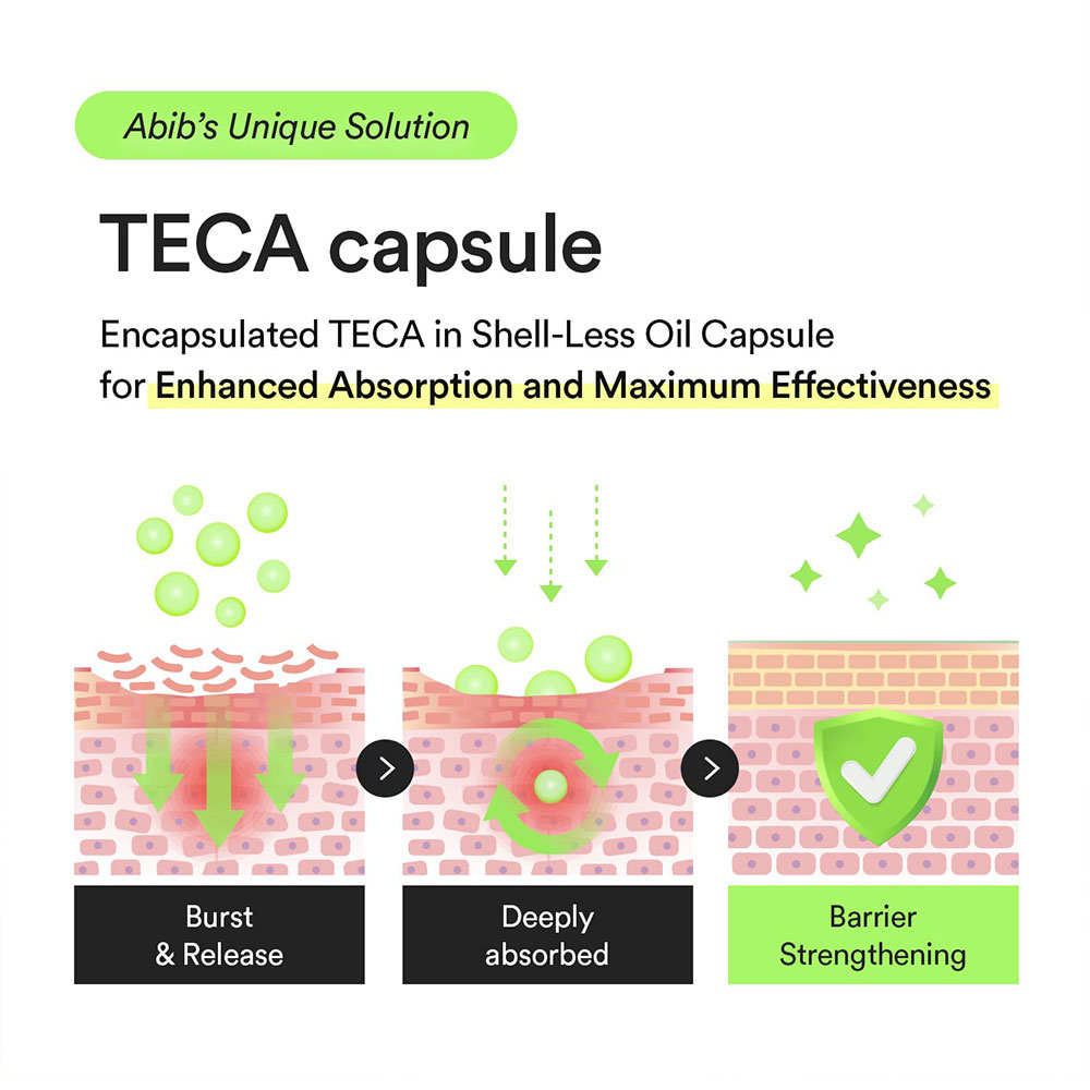 سرم کپسولی هارتلیف TECA ابیب تسکین دهنده و روشن کننده پوست Abib Heartleaf TECA capsule serum Calming drop